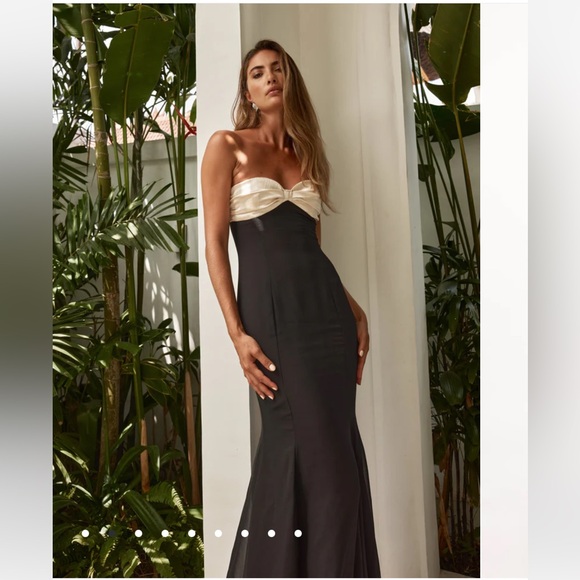 Petal + Pup CECILIA STRAPLESS MAXI DRESS - BLACK - Picture 2 of 4